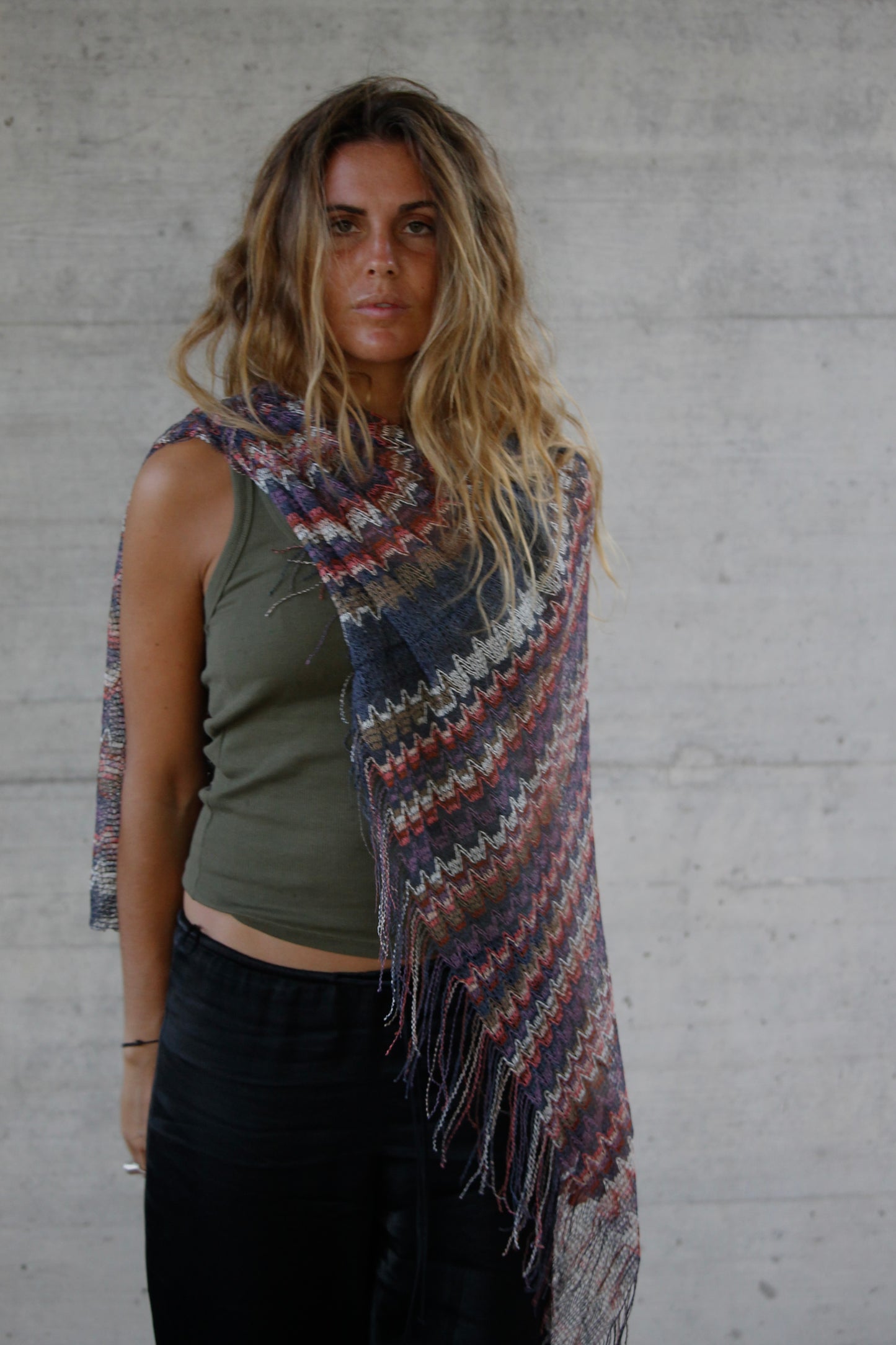 Missoni fringed knitted poncho