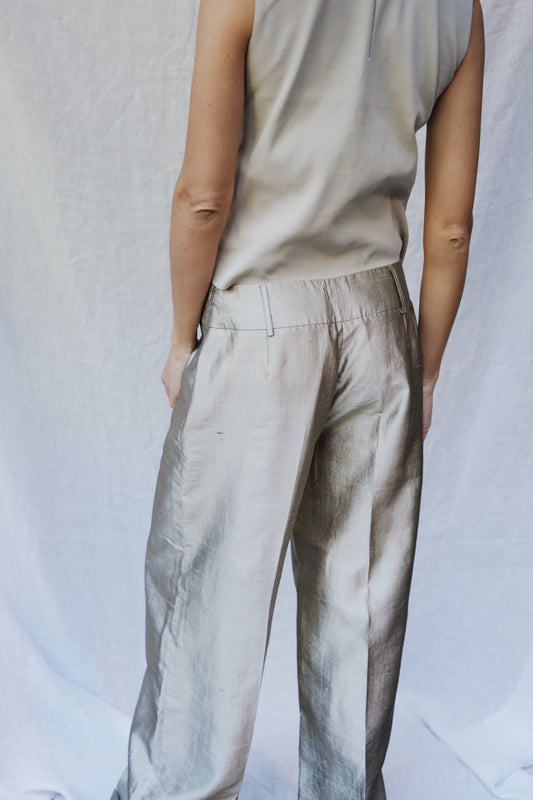 Armani Collezioni metallic silk trousers